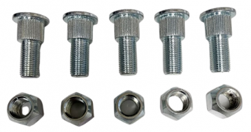 Wheel Studs and Nuts, Set of 5, Left Hand Thread - 1933-1954 Dodge Cars and Trucks