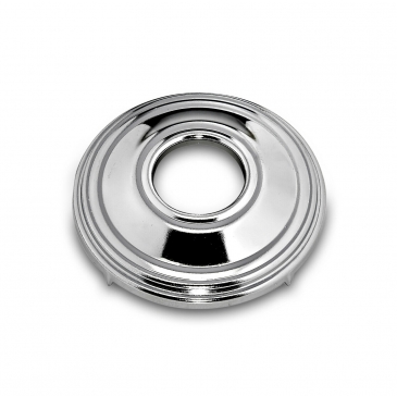Door Handle & Window Winder Escutcheon, Ribbed Chrome, Single - 1930s Plymouth, Dodge, DeSoto, Chrysler