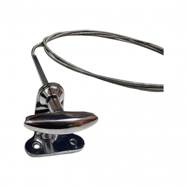 Hood cable with heavy duty T-handle and bracket - 1928-1963 Plymouth, Dodge, DeSoto, Chrysler